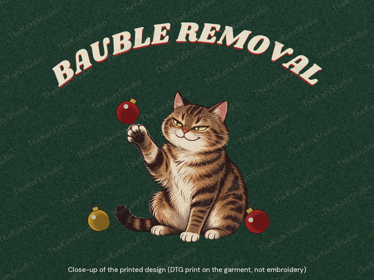 Bauble Removal Department hoodie – print close-up