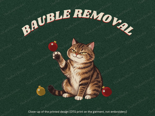 Bauble Removal Department hoodie – print close-up