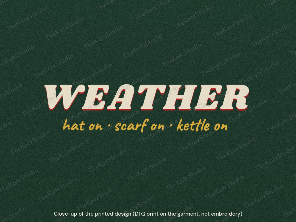 Bobble Hat Weather hoodie – lettering close-up