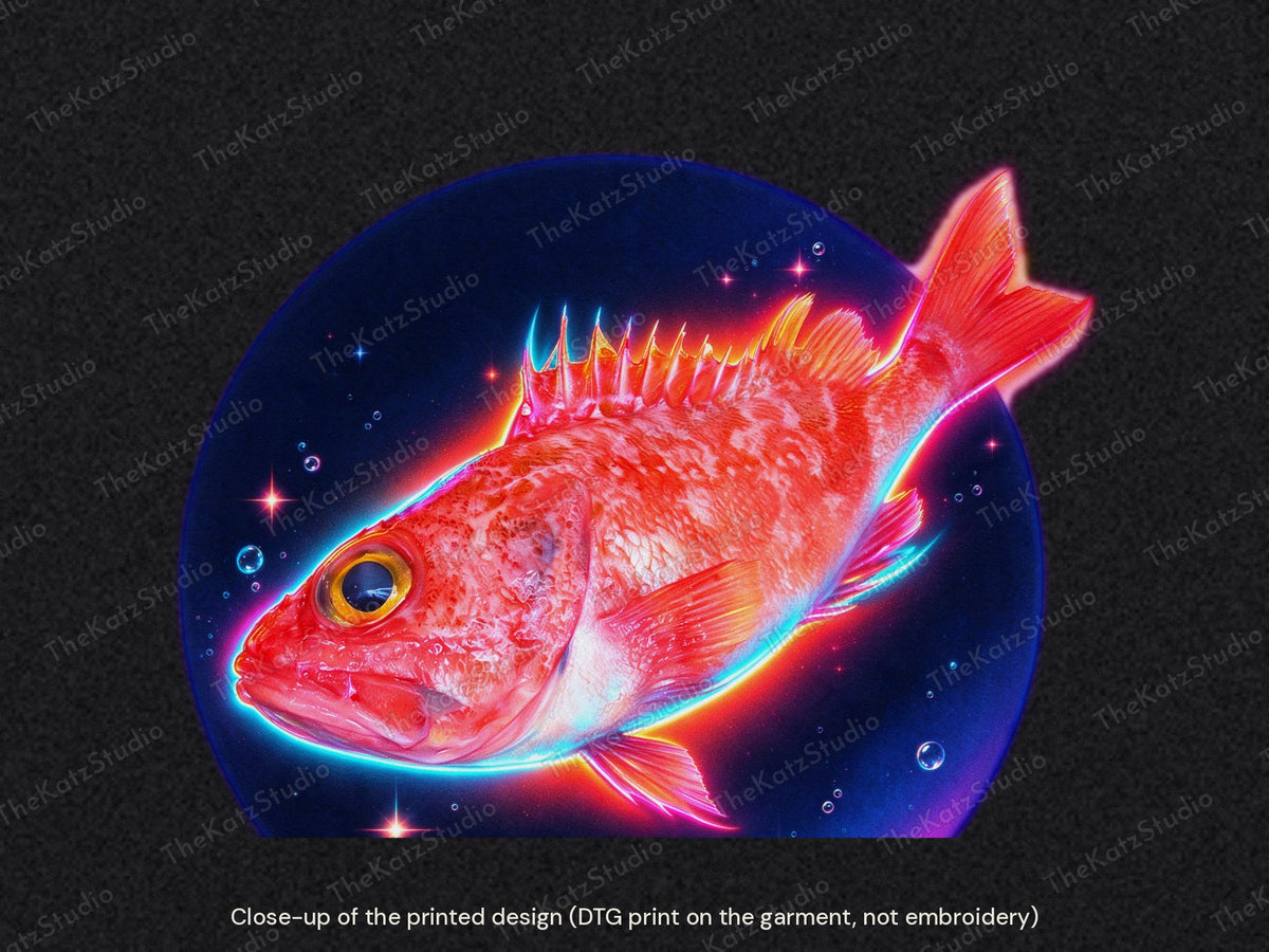 Catch of the Day neon sweatshirt – fish close-up