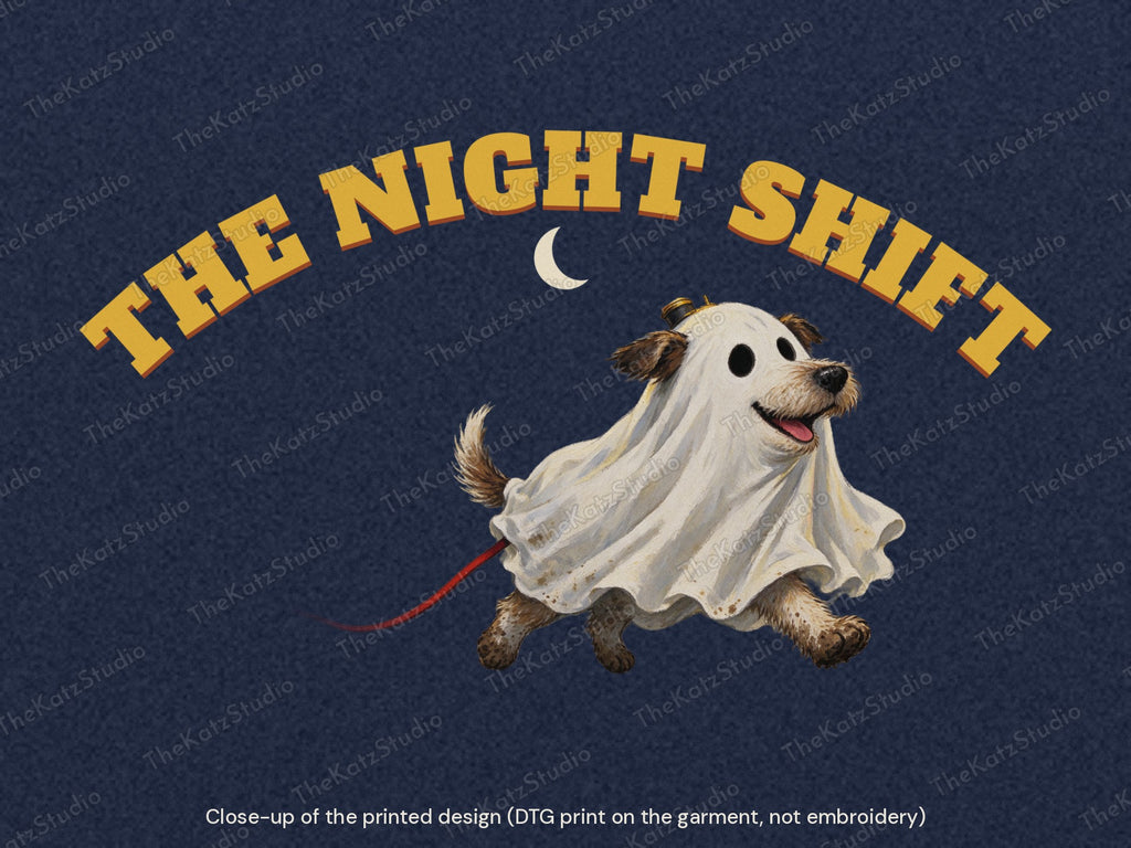 The Night Shift: Dark by Half Four sweatshirt – print close-up