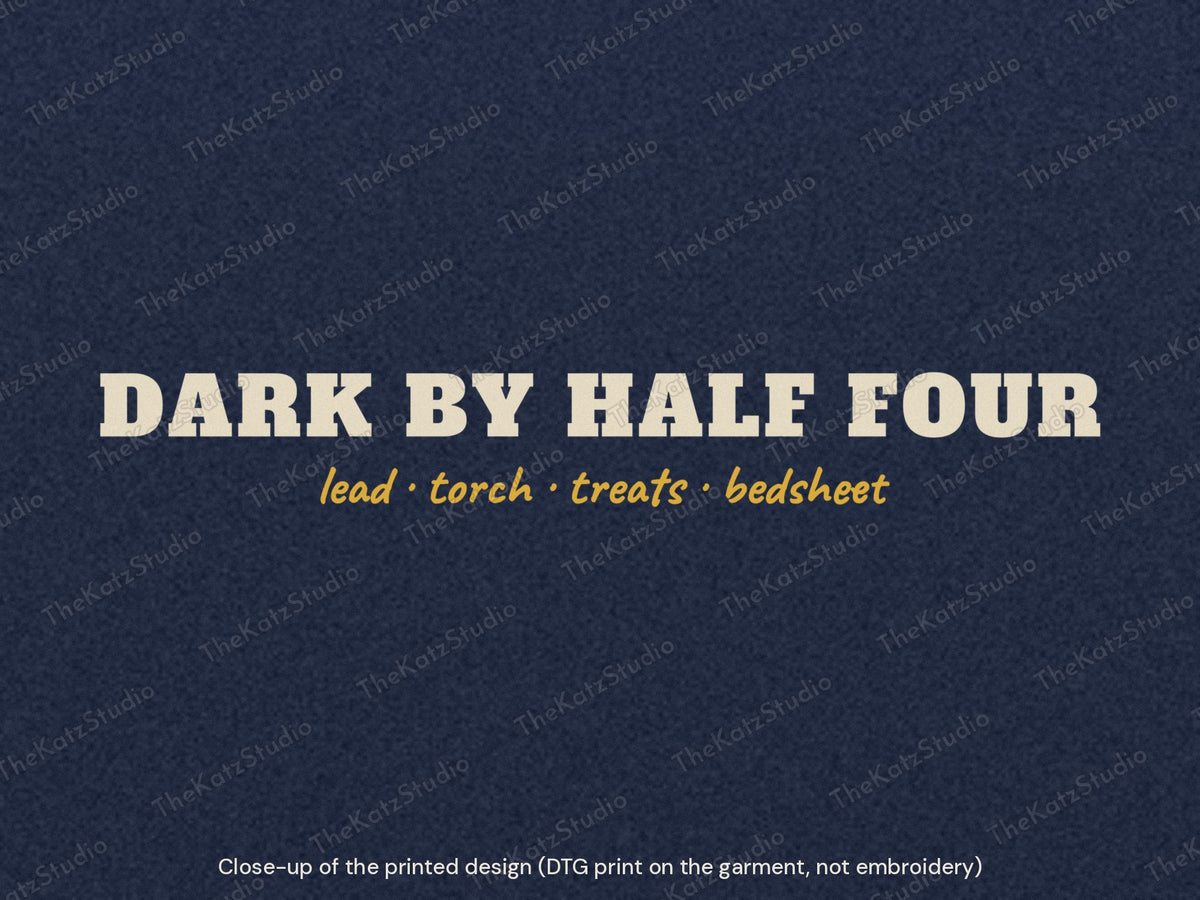 The Night Shift: Dark by Half Four sweatshirt – lettering close-up
