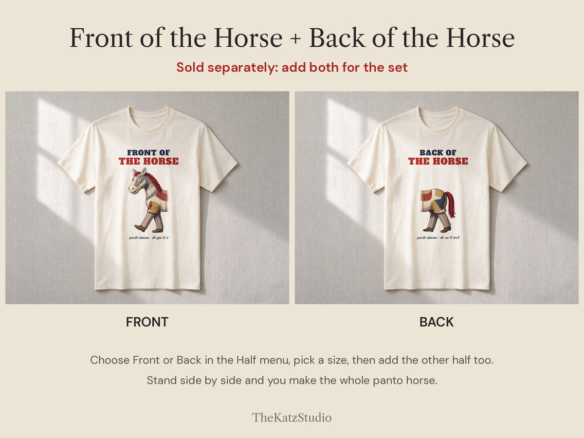 Front of the Horse and Back of the Horse T-shirts – the set, front and back