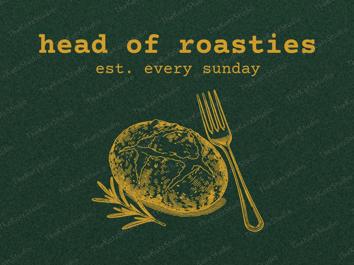 Head of Roasties sweatshirt – print close-up