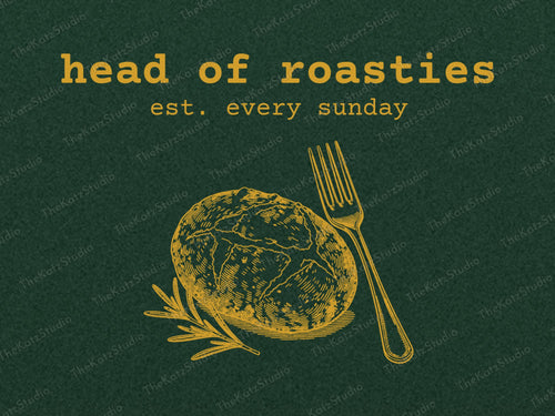 Head of Roasties sweatshirt – print close-up