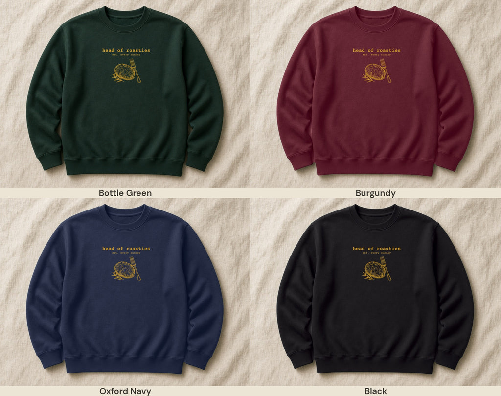Head of Roasties sweatshirt – colour line-up