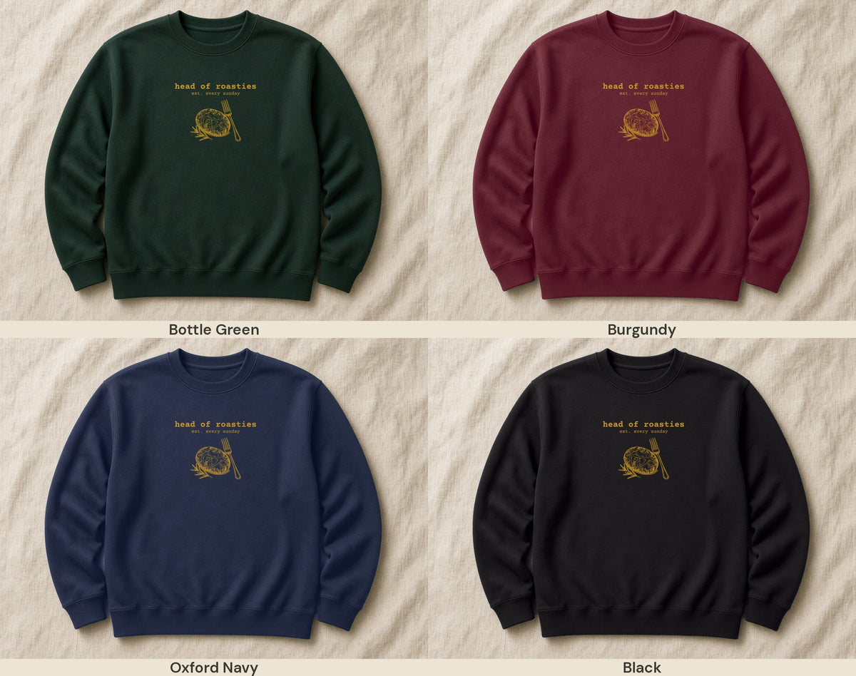 Head of Roasties sweatshirt – colour line-up