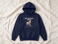 100% My Own Wool hoodie – flat lay, Oxford Navy