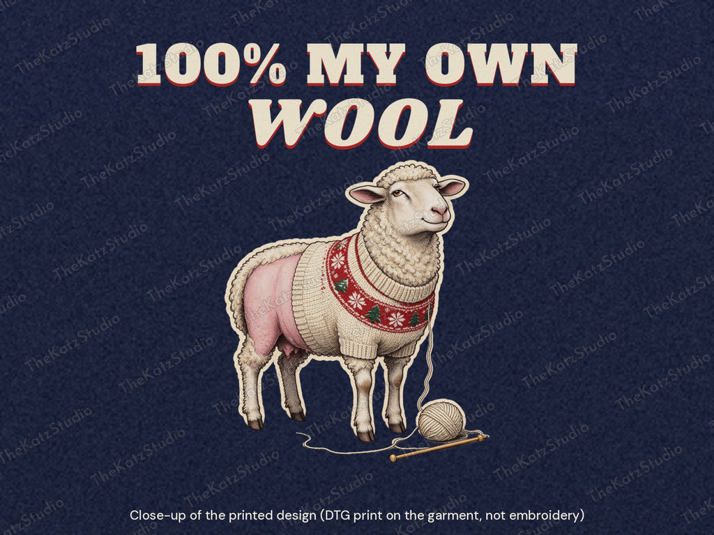 100% My Own Wool hoodie – print close-up