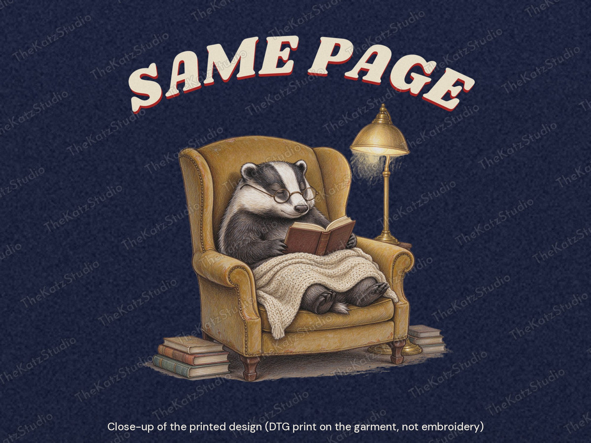 Same Page Since Tuesday hoodie – print close-up