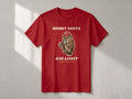 Secret Santa £10 Limit T-shirt – flat lay, Cardinal Red