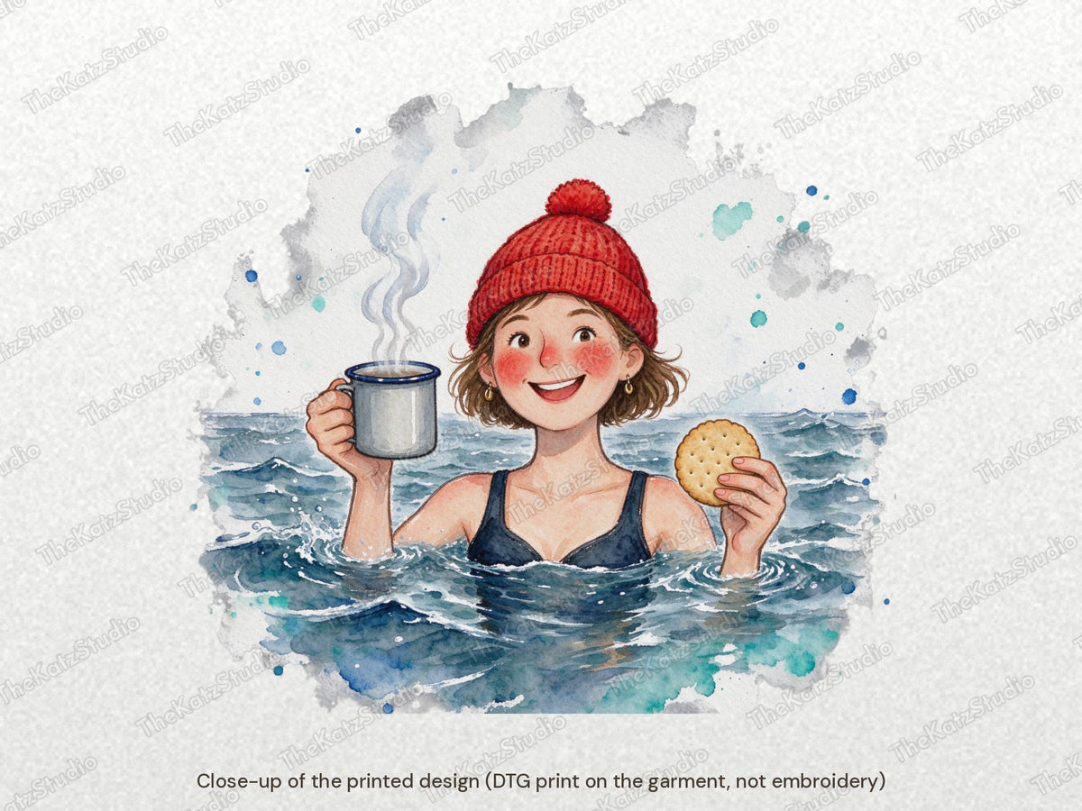 Swim. Shiver. Biscuit. sweatshirt – print close-up