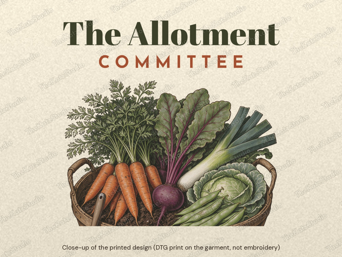 The Allotment Committee T-shirt – print close-up