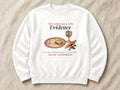 The Christmas Eve Evidence sweatshirt – flat lay, Arctic White