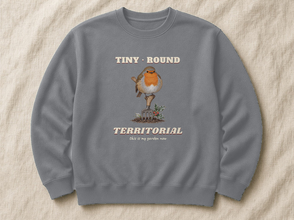 Tiny, Round, Territorial sweatshirt – flat lay, Steel Grey